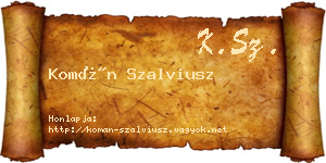 Komán Szalviusz névjegykártya